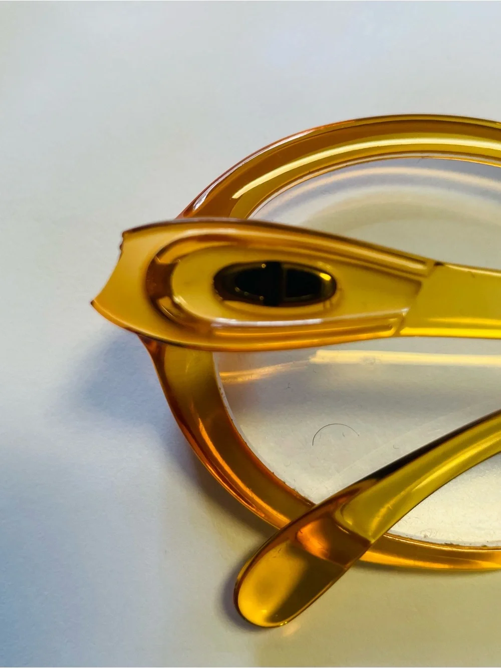 Vintage Dior Amber Yellow Oversized Round Women's Sunglasses